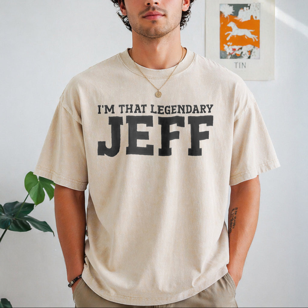 Jeff Personal Name First Name Funny Jeff Vintage Washed T-Shirt - product view