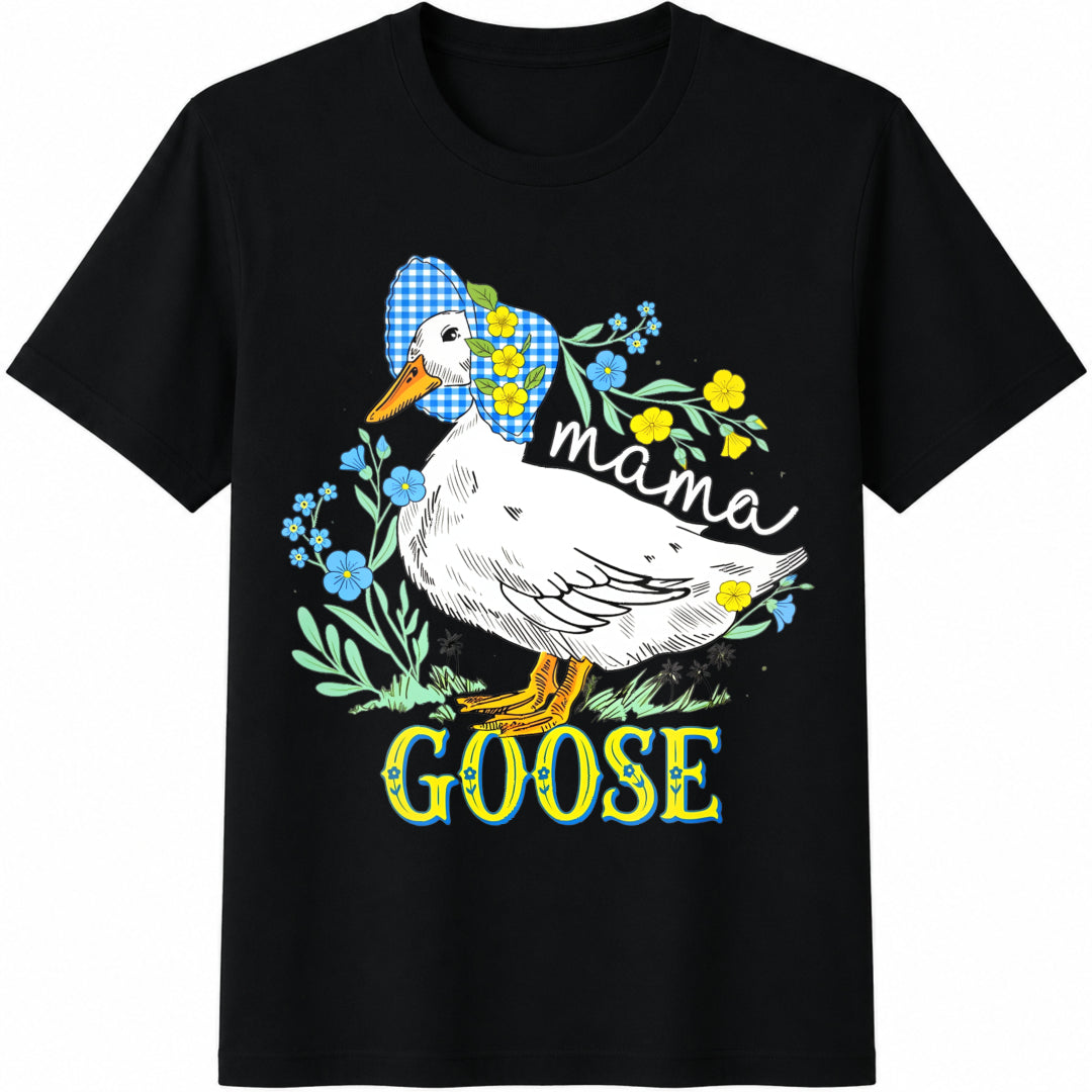 One Silly Goose Mom Cotton T-Shirt - Black