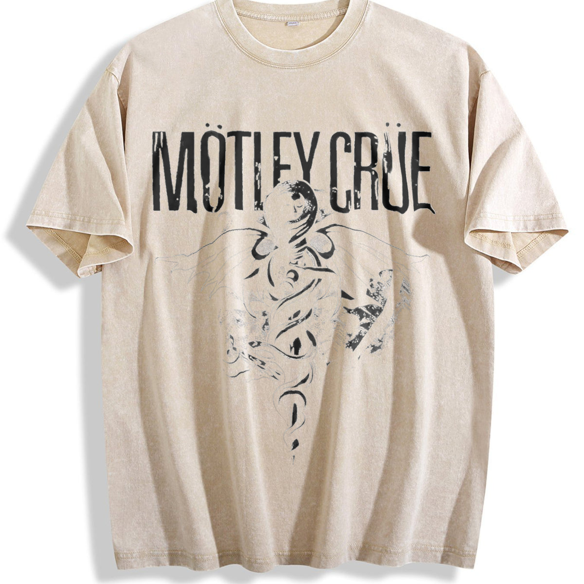 Motley Crue Dr Feelgood Vintage Washed T-Shirt - Beige
