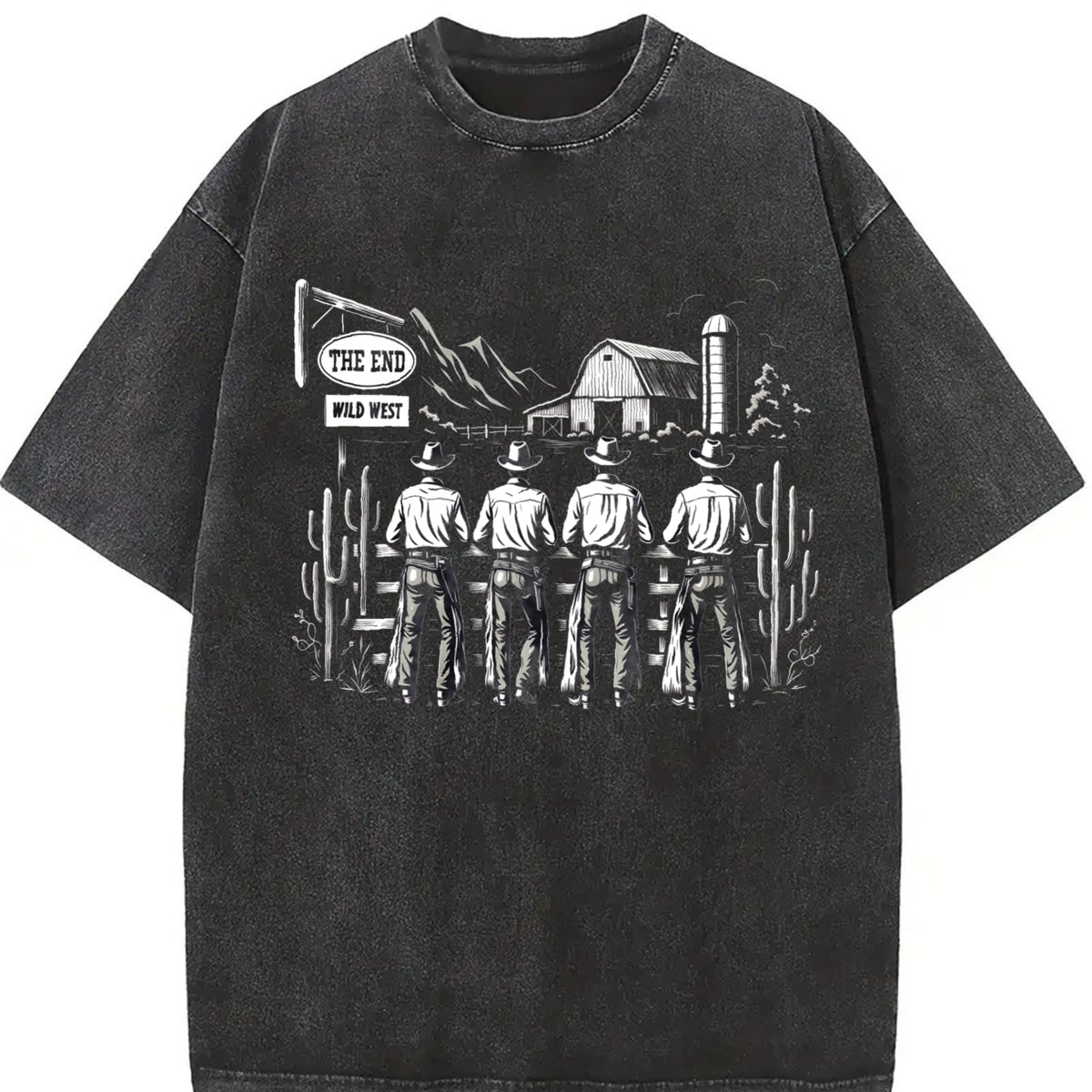 Western Cowboys Vintage Washed T-Shirt - product view