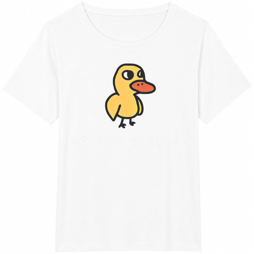 Teen Girl Cartoon Duck And Slogan For Girl Cotton T-Shirt - product view