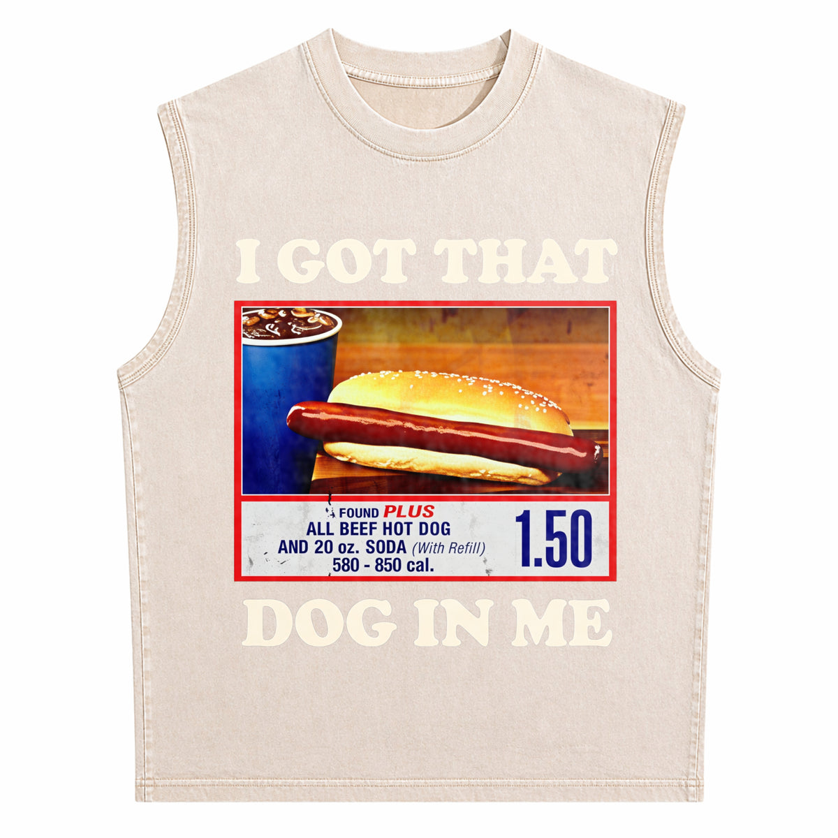 I Got That Dog In Me Funny Combo 4th Of July Meme Men's Washed Tank Top - product view