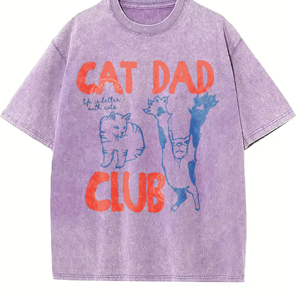 Cat Dad Vintage Washed T-Shirt - product view