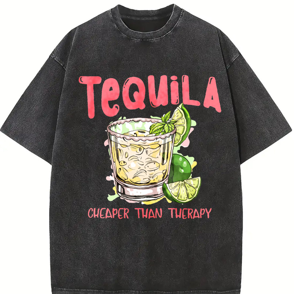 [ Sale Up To 65% ] Comfort Colors Tequila Shirt Funny Drinking Tee Gift For Tequila Lover Cheaper Than Therapy Tshirt Summer Day Drinking Shirt