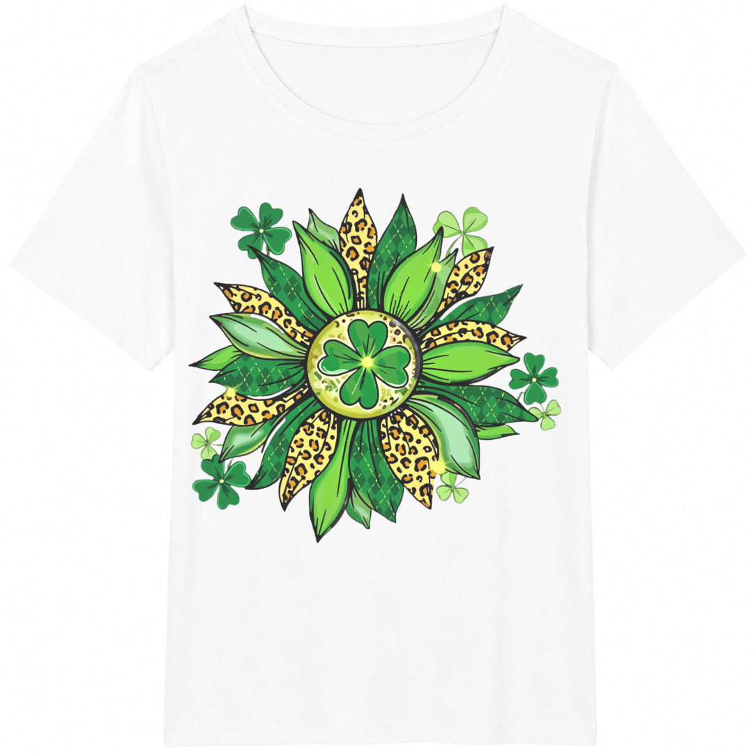 Shamrock Sunflower Cotton T-Shirt - product view