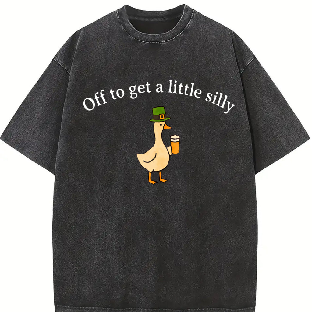 Comfort Colors Off To Get A Little Silly T-Shirt, St Patricks Day T-Shirt, St Paddys Day Goose Shirt, Funny Irish St Pattys Day Tee