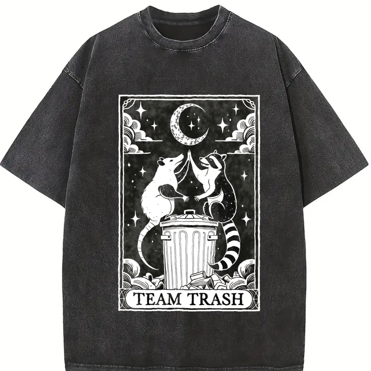 Team Trash Tshirt, Tarot Card Shirt, Opossum Halloween Moon Shirt, Funny Raccoon Gift, Racoon Gift Top Womenswear Graphic Tees Summer