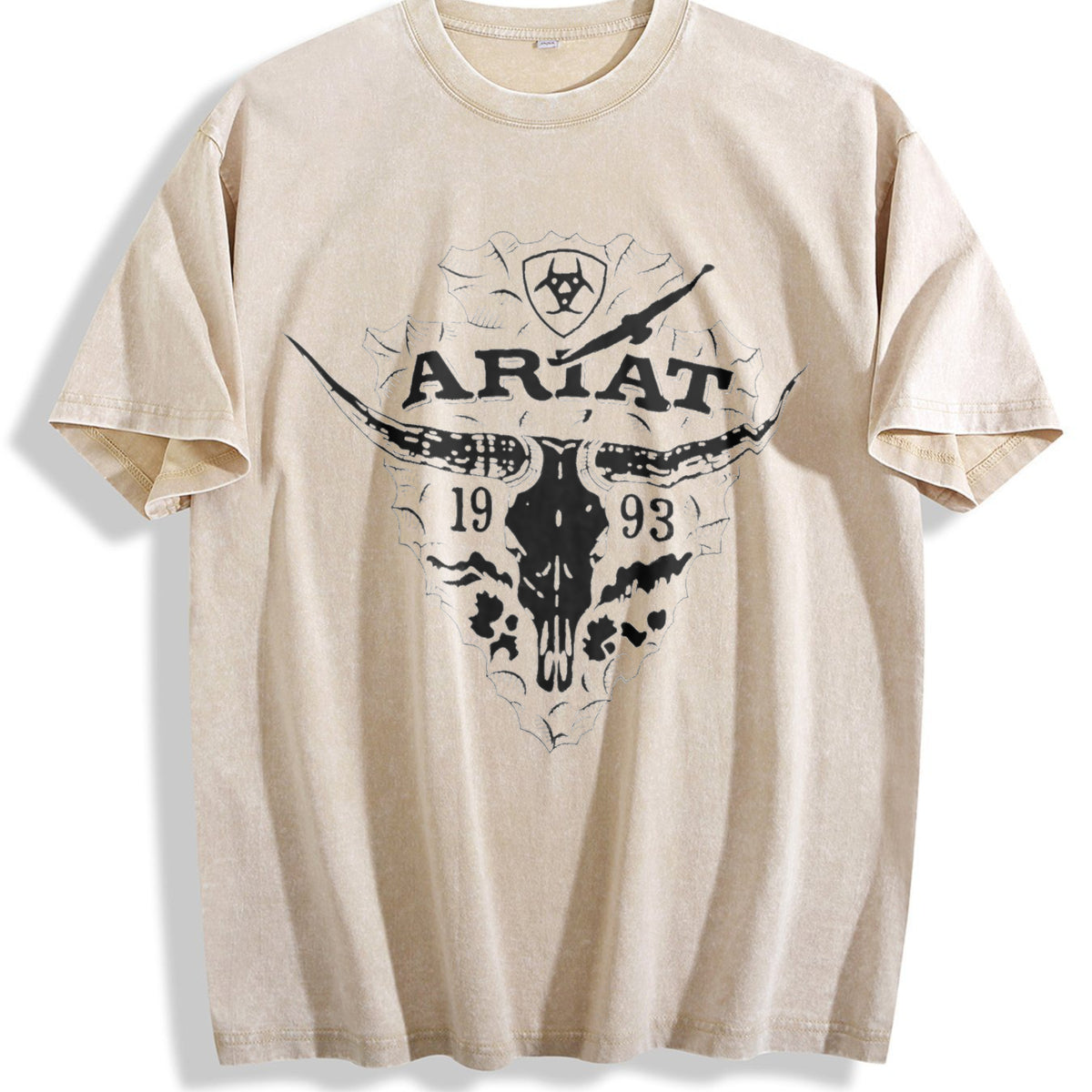 Ariat Bull Skull Vintage Washed T-Shirt - Beige