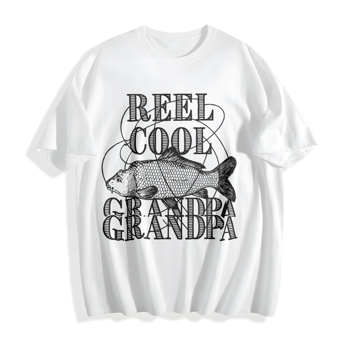 Dad Fishing Funny Father's Day Reel Cool Dad Papa Grandpa Cotton T-Shirt - product view