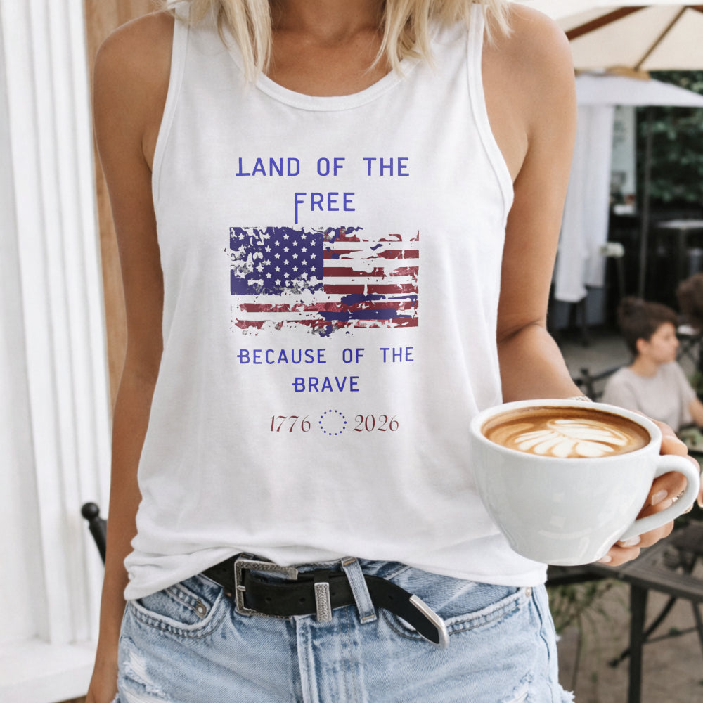 Land Of The Free Because Of The Brave Women's Tank Top - product view