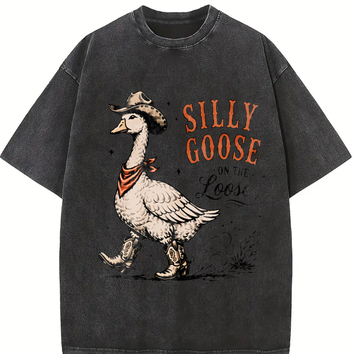 Silly Goose Cowboy : Western Animal Vintage Washed T-Shirt - product view