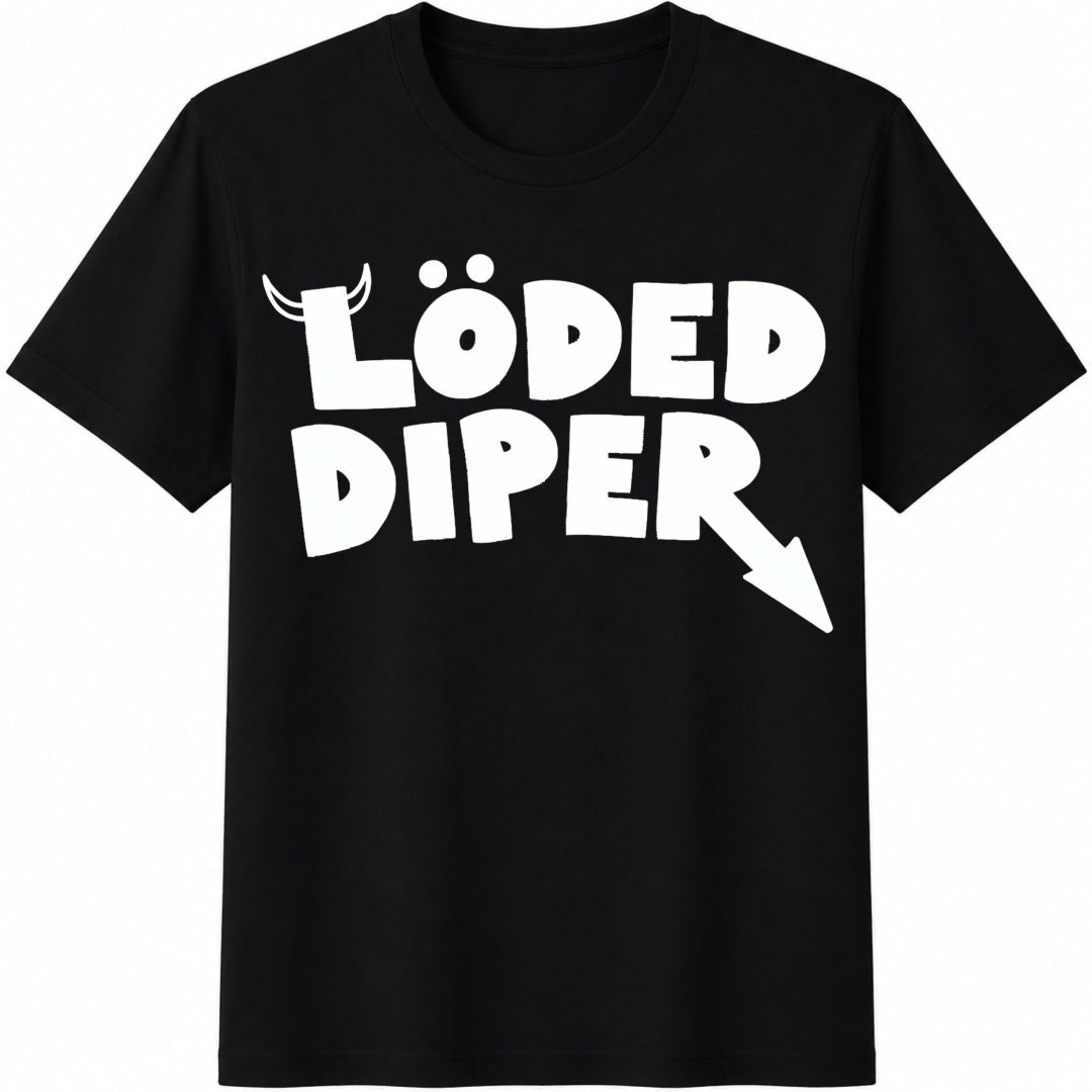 200-gram T - With Letter Cotton T-Shirt - Black