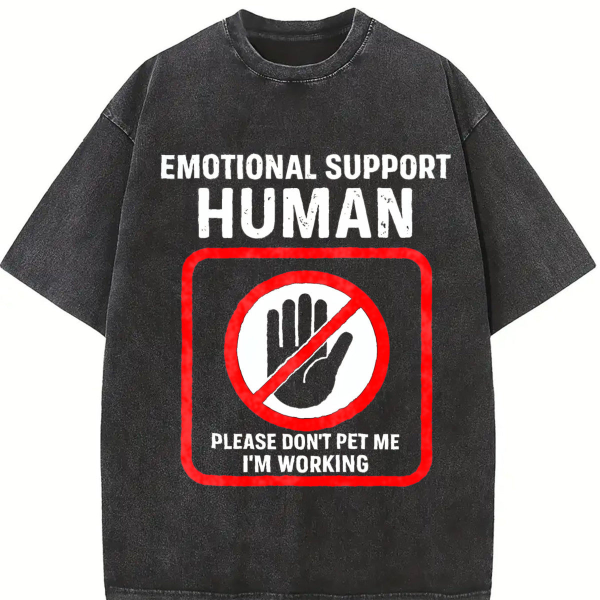 Human Funny Slogan Vintage Washed T-Shirt - product view