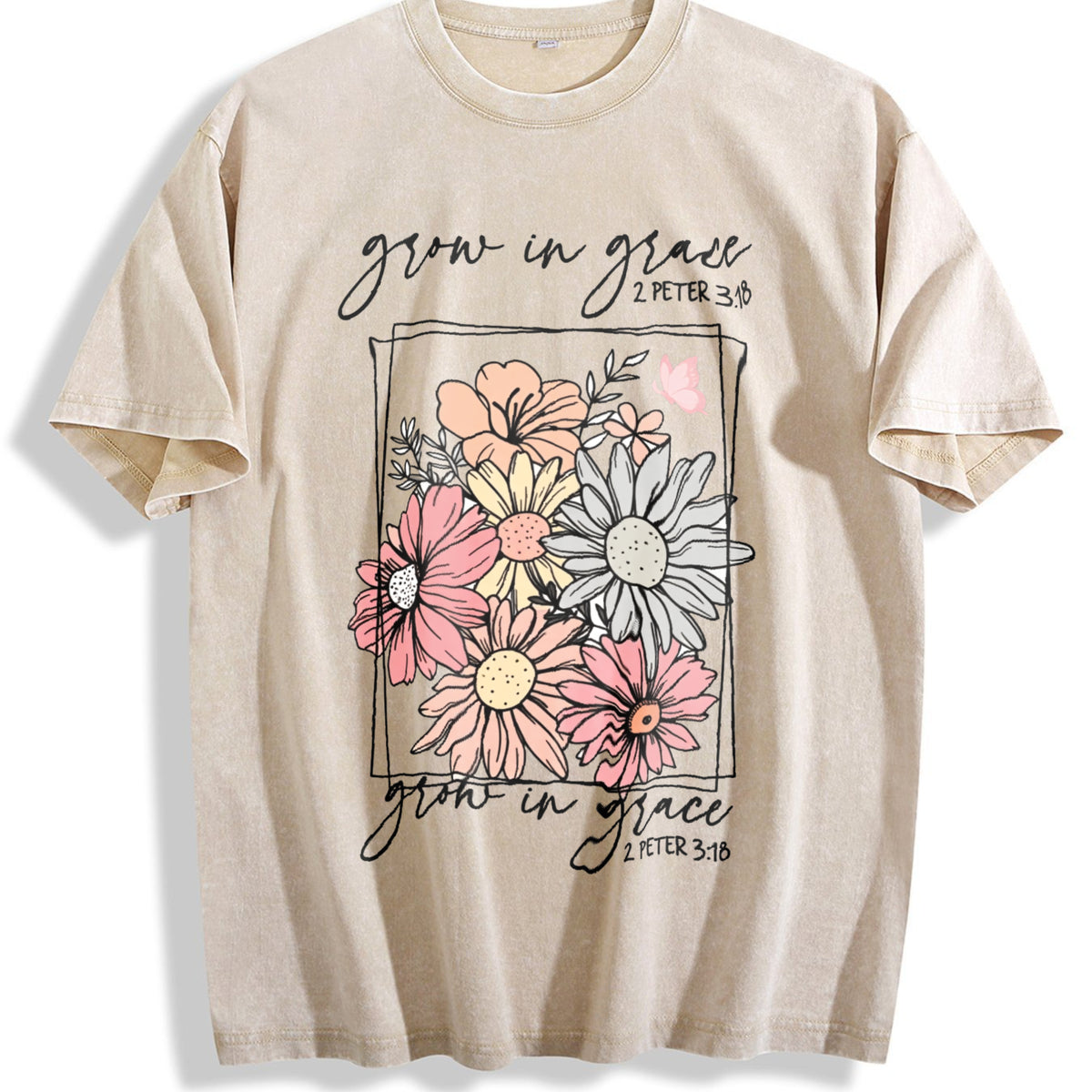 Moderately Vintage Washed T-Shirt - Beige