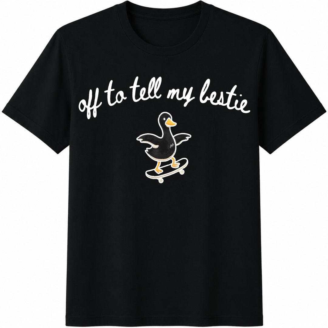 Funny Best Friend Matching Cotton T-Shirt - Black