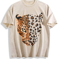 Ladies' Imitation Old With Letter Vintage Washed T-Shirt - Beige