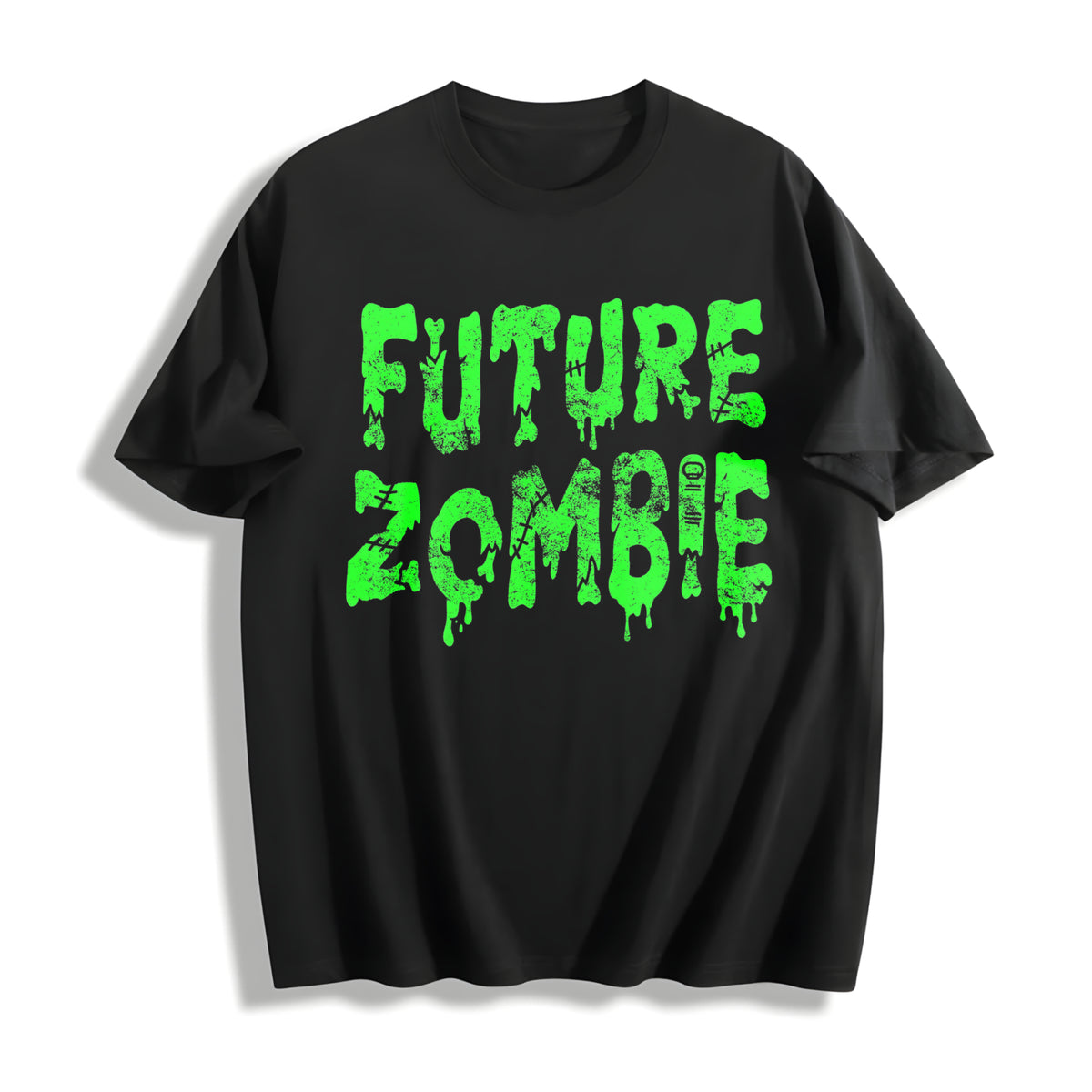 Future Zombie Funny Spooky Slimey Undead Zombies For Ladies Cotton T-Shirt - Black