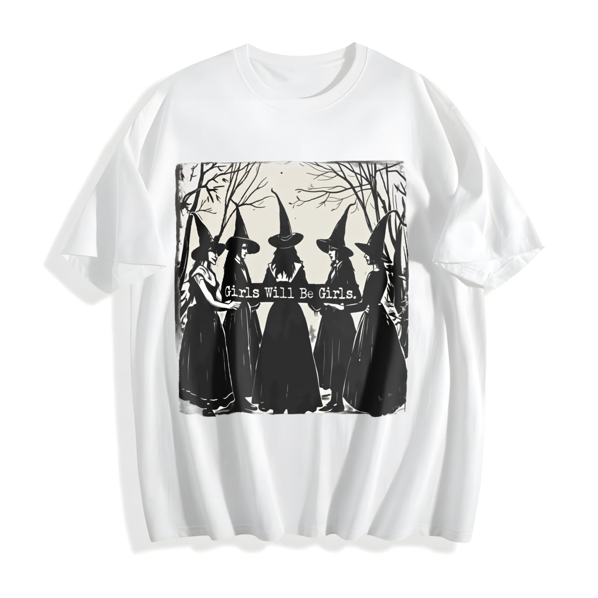 Girls Will Be Girls Witch Cotton T-Shirt - product view