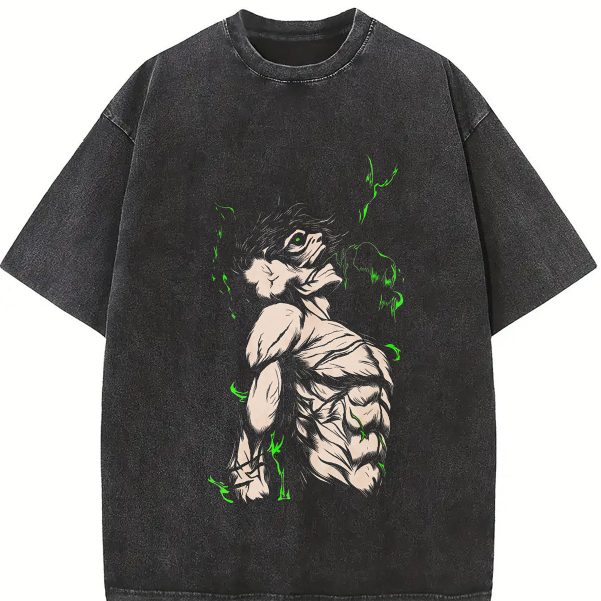 valentine shirts Eren Yeager Oversized Tee - Attack on Titan Anime Graphic Shirt Acid Washed Heavyweight Cotton Soft Tee, Anime Streetwear, Eren Shirts Gift for AOT Fans
