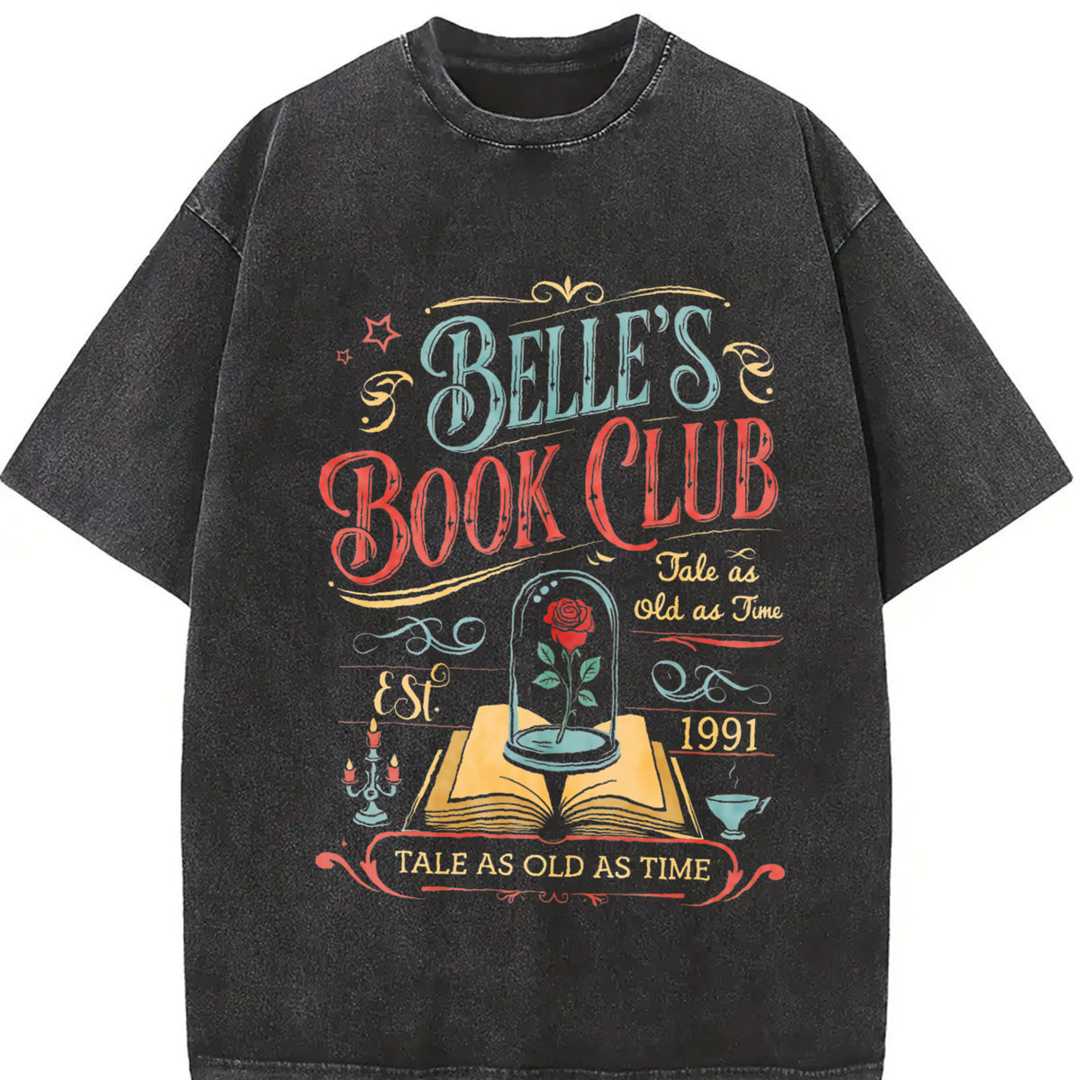 Vintage Belle's Book Club Tshirt, Retro Tale as old as time Shirt, Belle Princess Tee, Book Lover Gift For Her Shirt