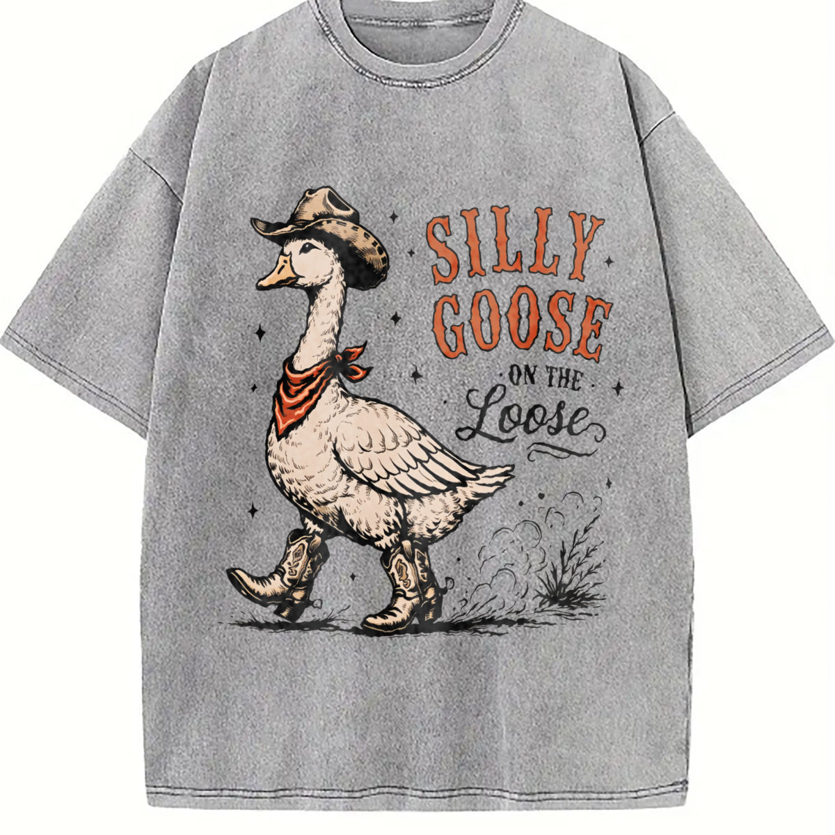 Silly Goose Cowboy : Western Animal Vintage Washed T-Shirt - product view