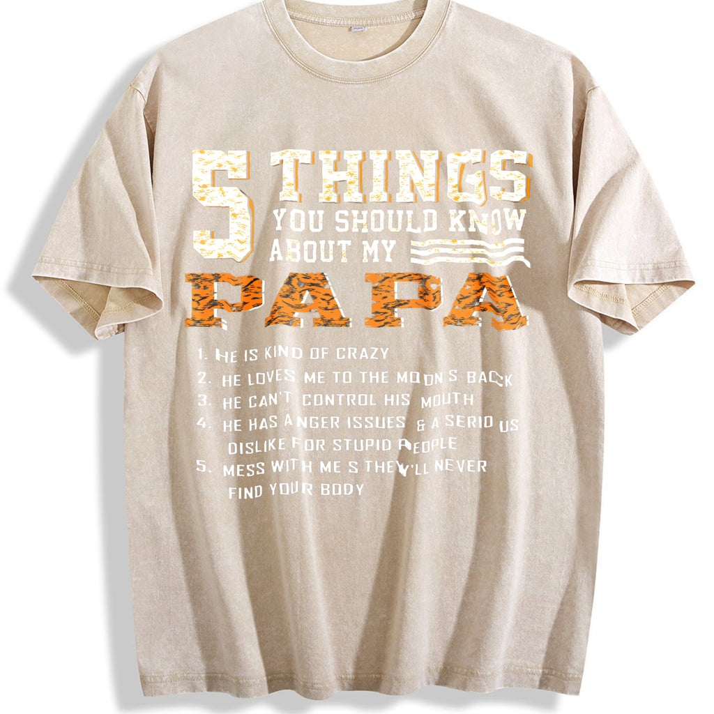 Father's Day Vintage Washed T-Shirt - Beige