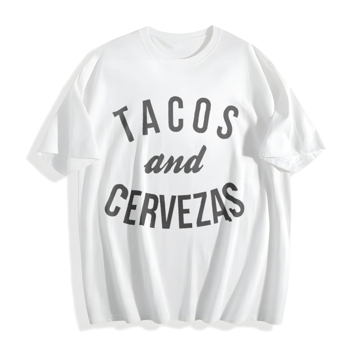Tacos And Cervezas Funny Cotton T-Shirt - product view