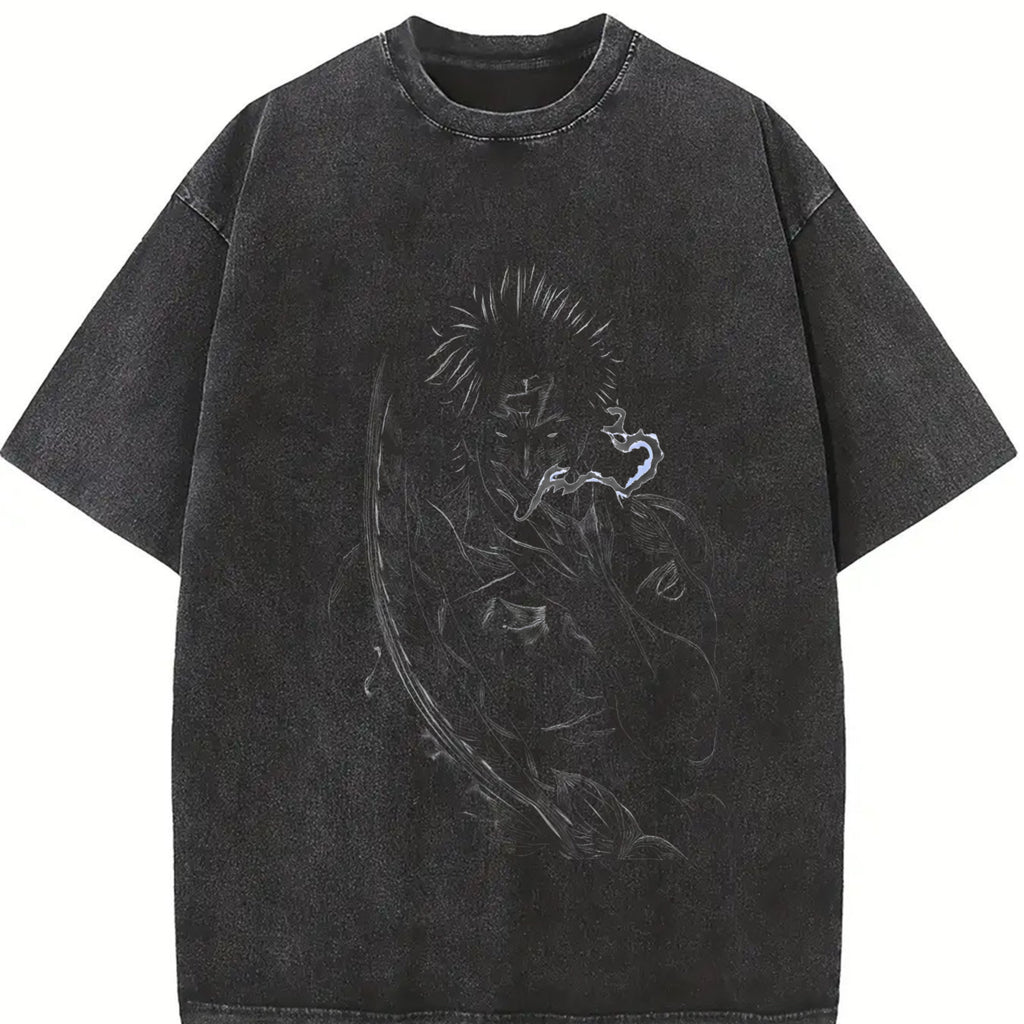 valentine shirts Manga Black Clover Yami Sukehiro Printed Tee Men Short Sleeve Clothing Washed Cotton T-shirt Plus Size Streetwear Best Selling