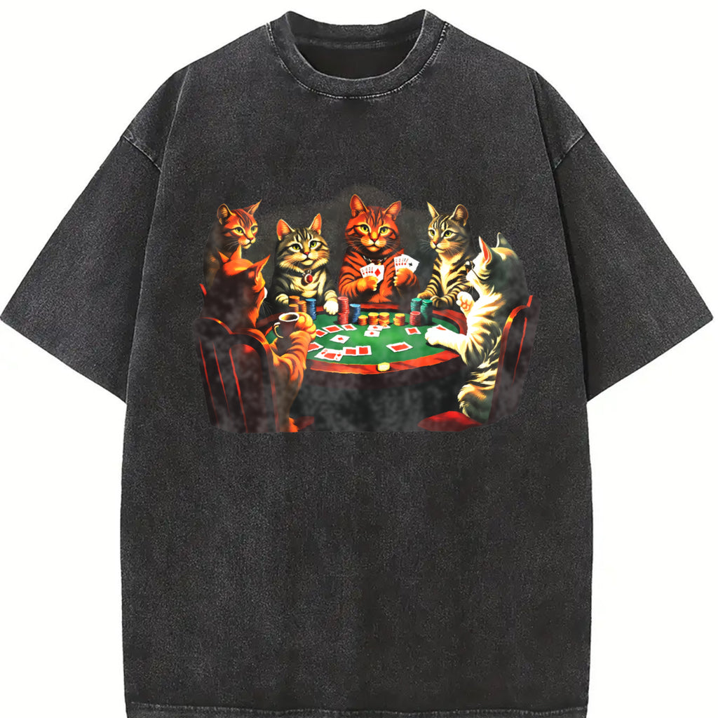 The Poker Cat Comfort Color, Gift For Men Women, Crew Neck, Menswear Top, Womenswear Top Underwear Streetwear