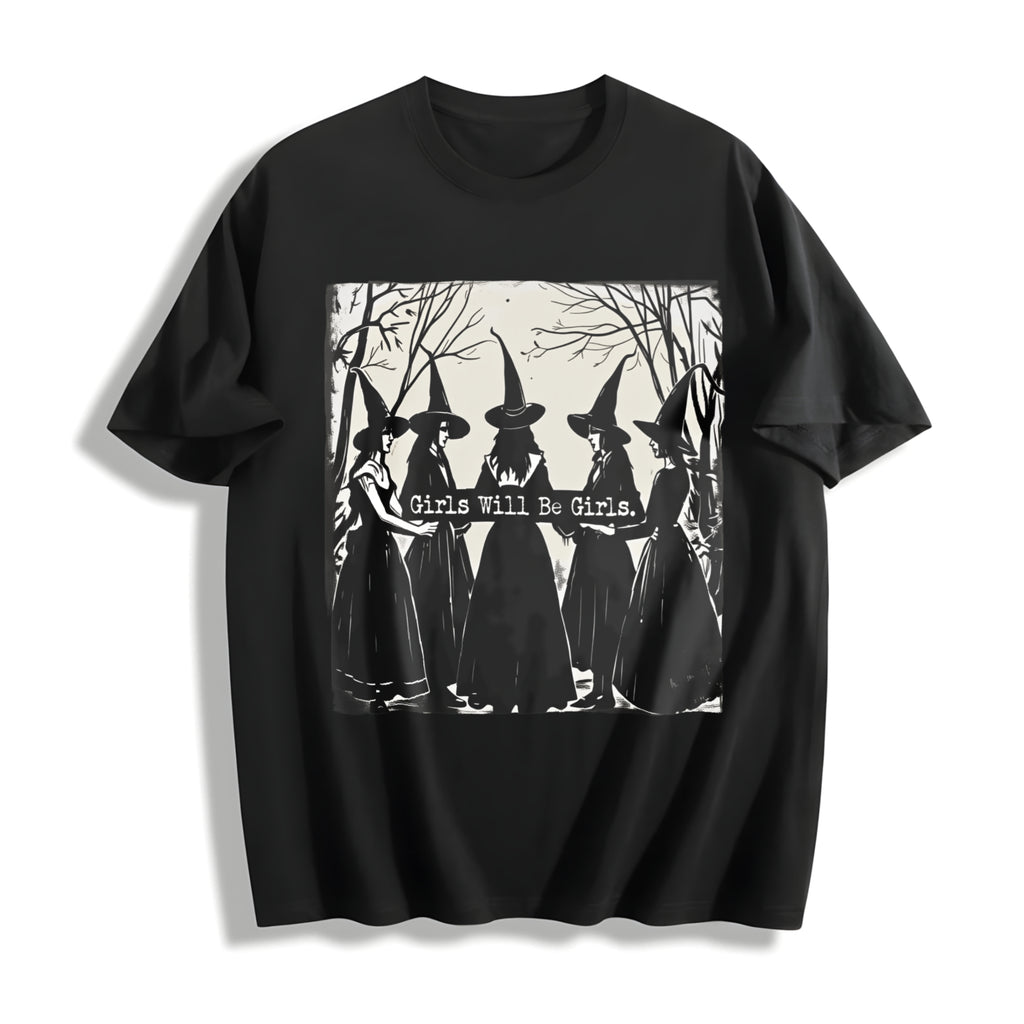 Girls Will Be Girls Witch Cotton T-Shirt - product view