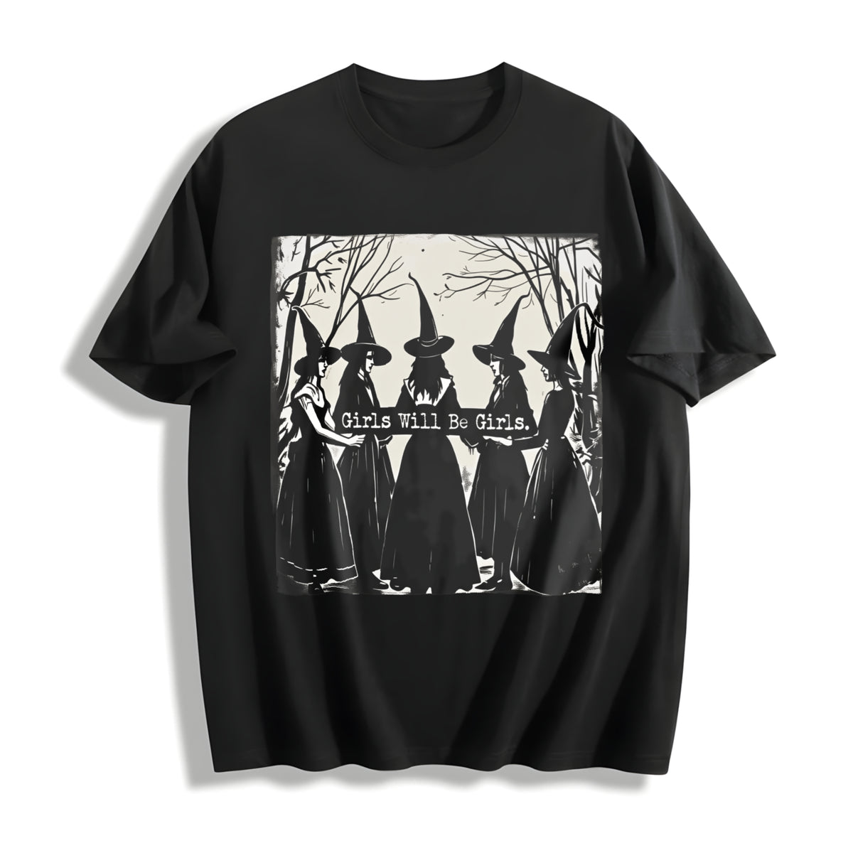 Girls Will Be Girls Witch Cotton T-Shirt - product view