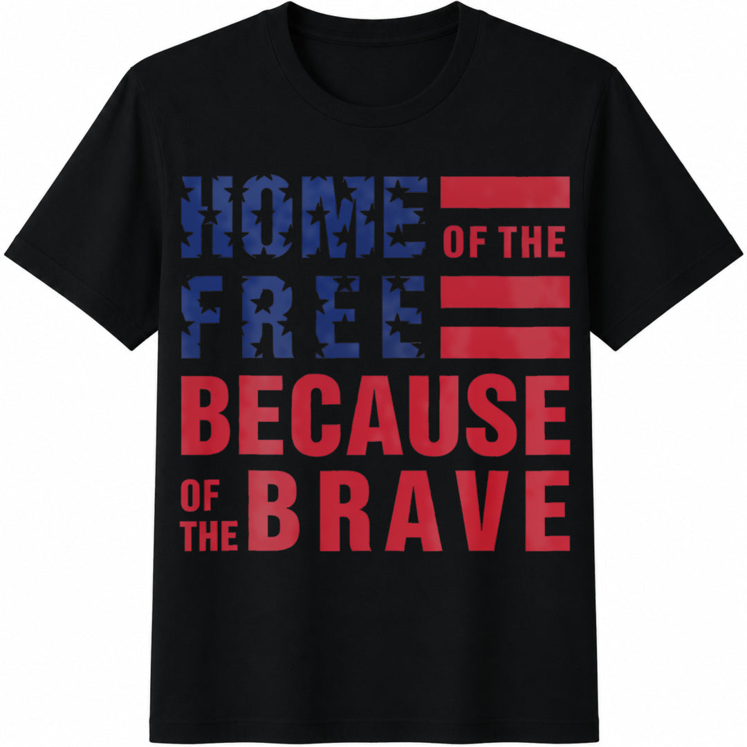 Home Of The Free Cotton T-Shirt - Black