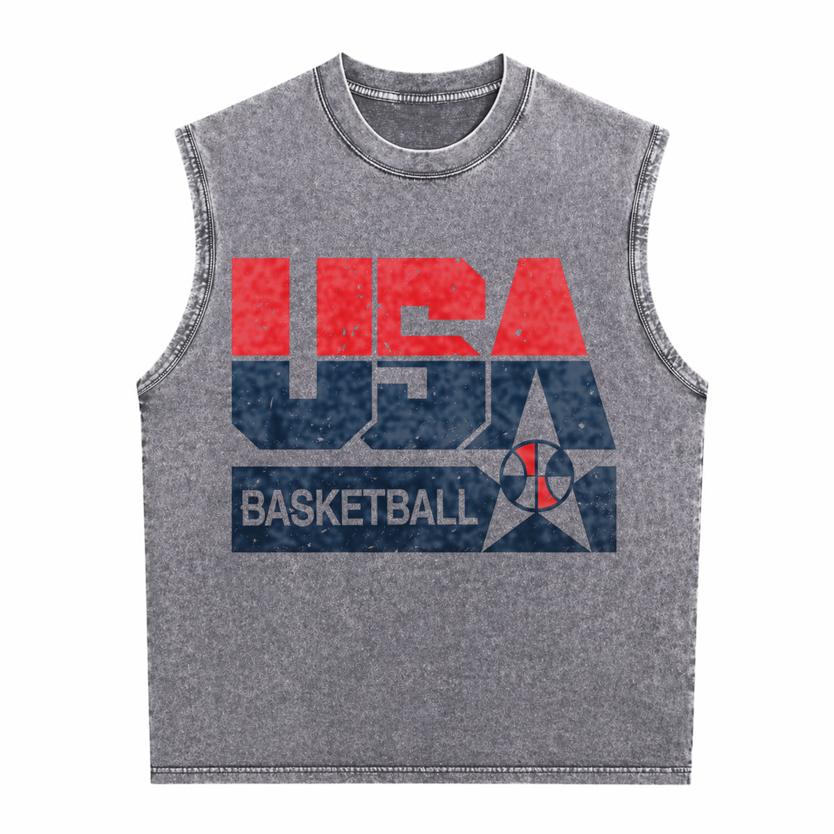 Summer USA Basketball Men's Washed Tank Top - product view