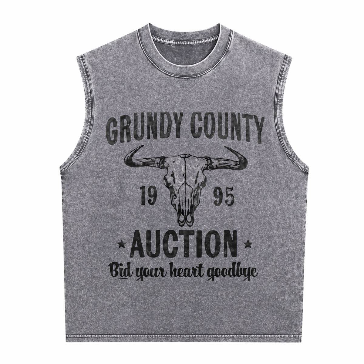 Grundy County Auction Inspired Concert Men's Washed Tank Top - product view