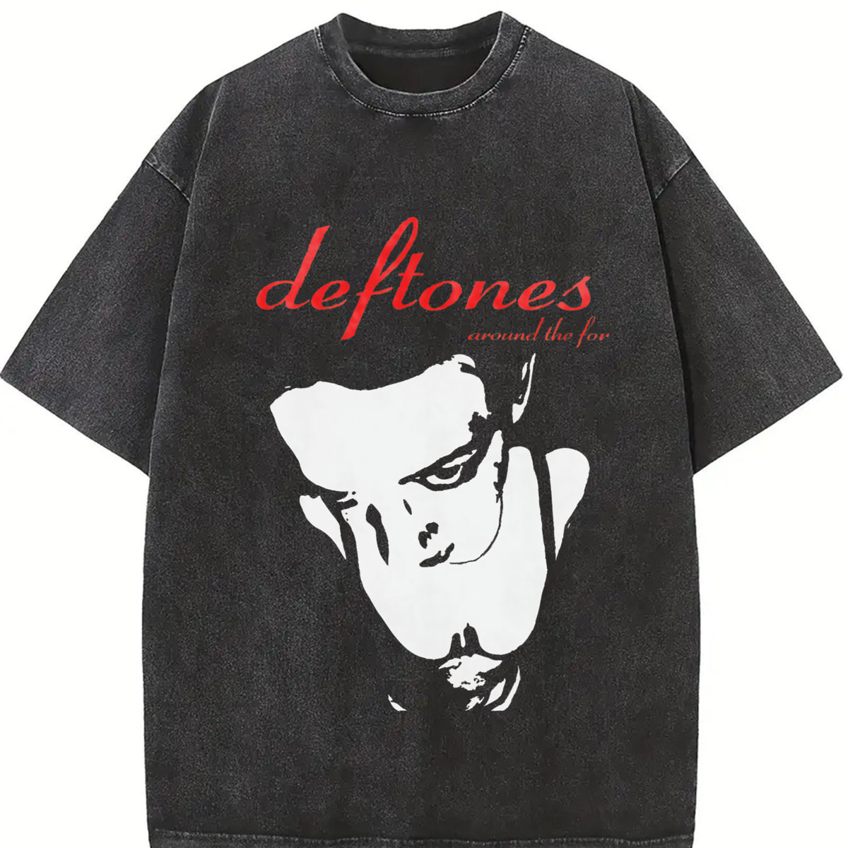 Unisex Deftones Vintage Washed Graphic T-Shirt – Retro Rock Style Tee, Casual Short Sleeve Streetwear Top