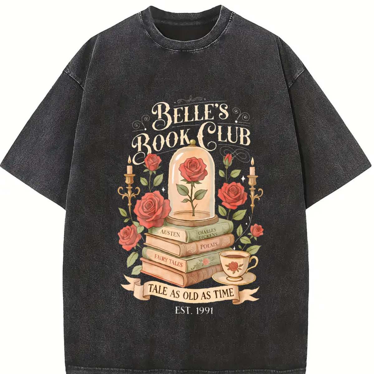 Comfort Colors Retro Belle's Book Club Shirt, Tale As Old As Time Belles Book Cafe Shirt, Princess Belle Shirt, Book Lover Gift, Reader Tee