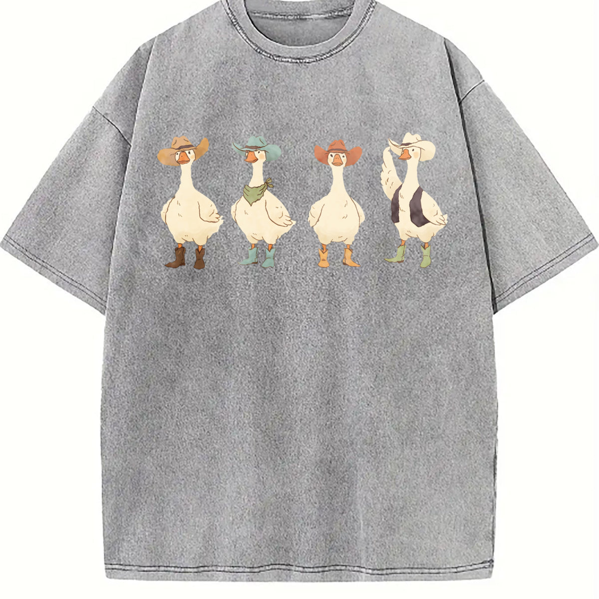 Western Cowboy Goose Lineup Vintage Washed T-Shirt - product view