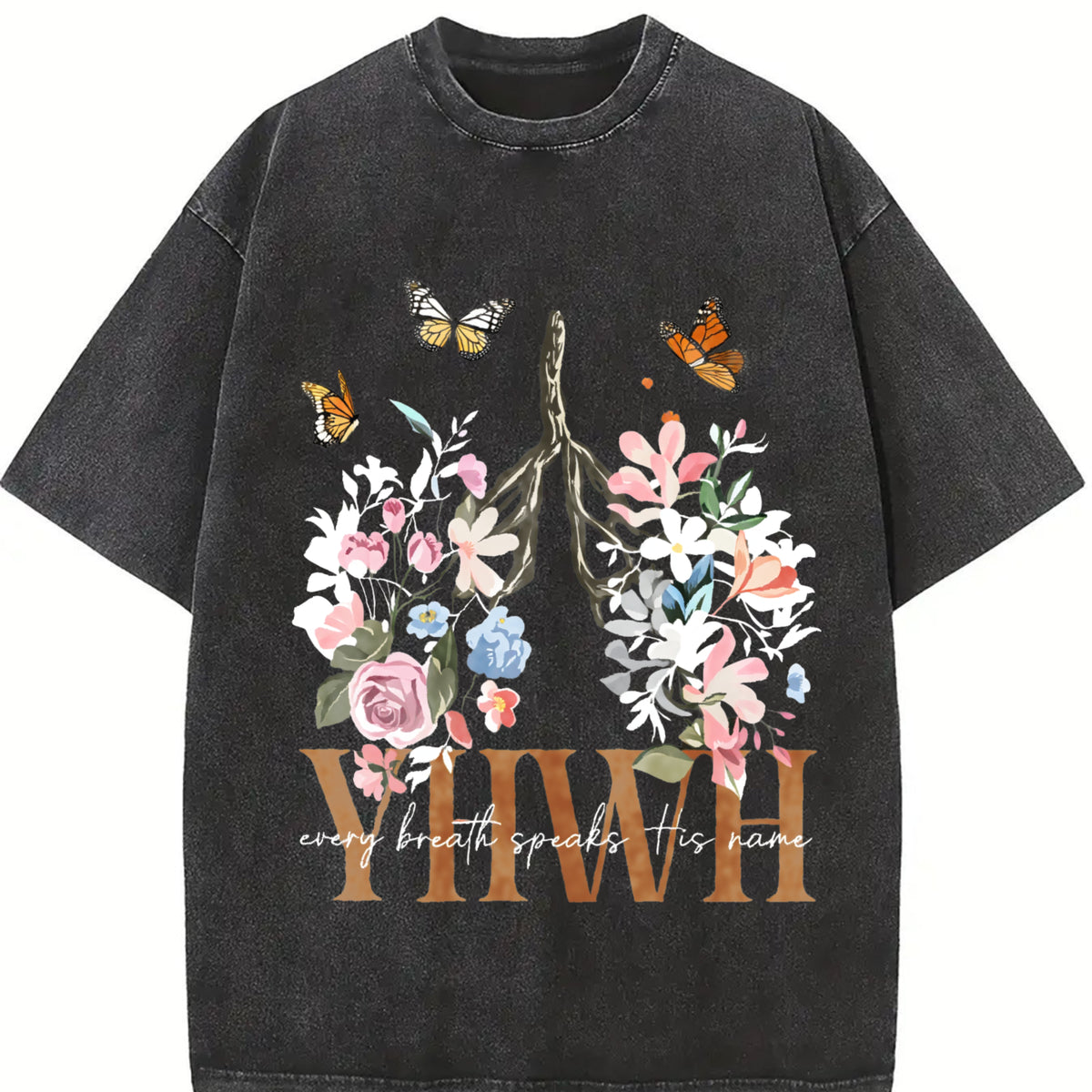 [ Sale Up To 65% ] Comfort Colors YHWH Shirt , Yahweh Womens Shirt Floral Christian Shirt , Floral Lungs Sweatshirt Christian Shirt , YHWH Breathe, Cotton, Classic Design