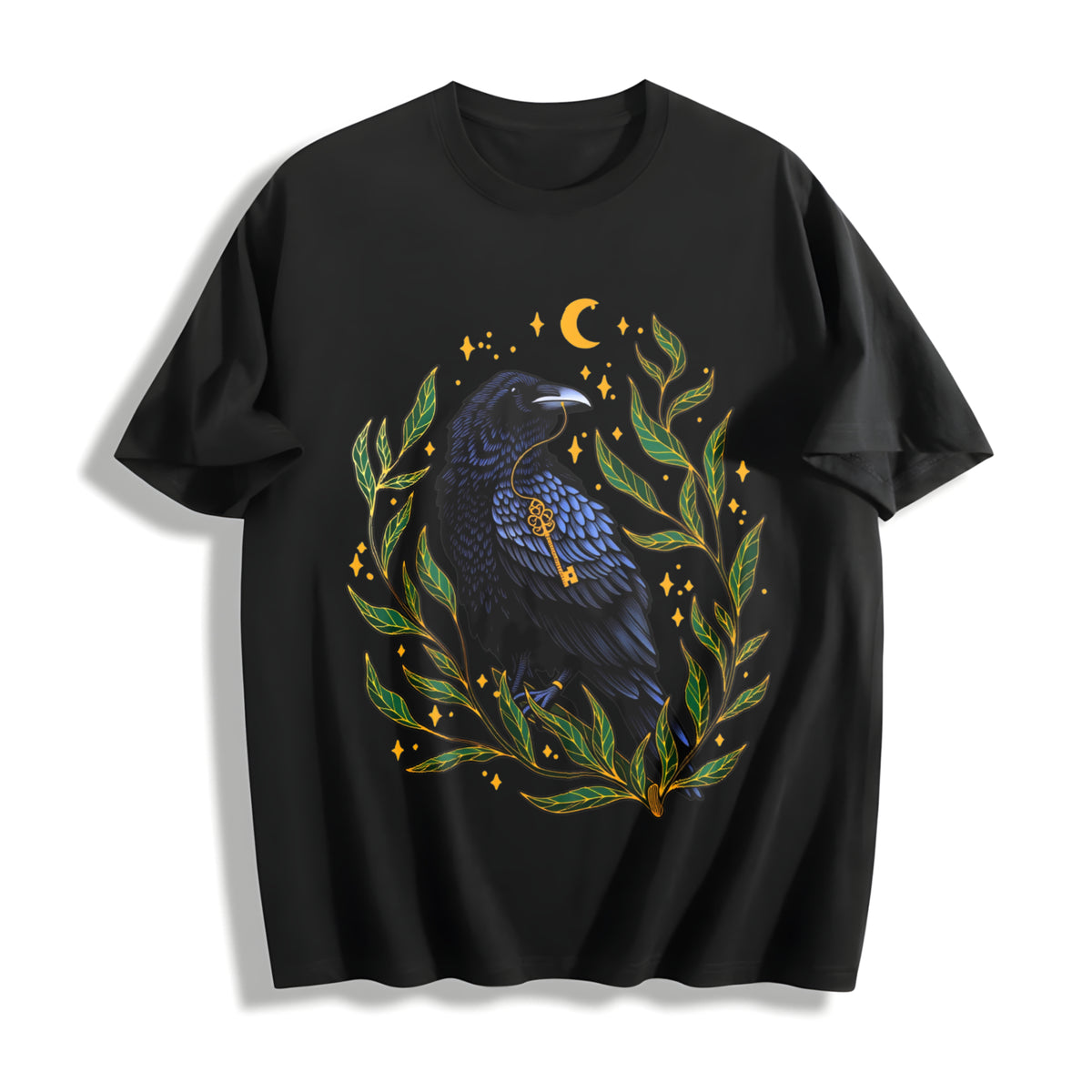 Winter A Crow Phase Cotton T-Shirt - Black