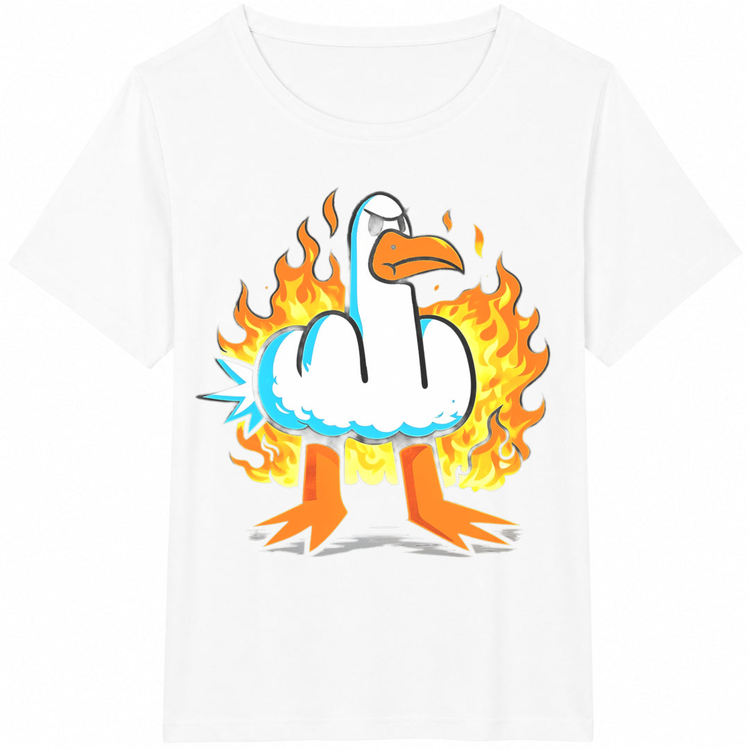 Funny Rude Seagull Cotton T-Shirt - product view