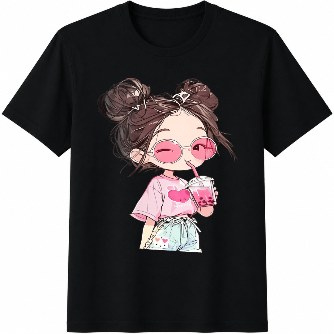 Japanese- -fitting Cotton T-Shirt - Black