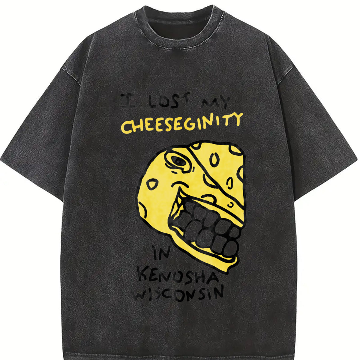I Lost My Cheeseginity In Kenosha Wisconsin, Funny Meme Shirt, Sarcastic Cartoon Tshirt, Ironic Gen Z, Adult Graphic Top