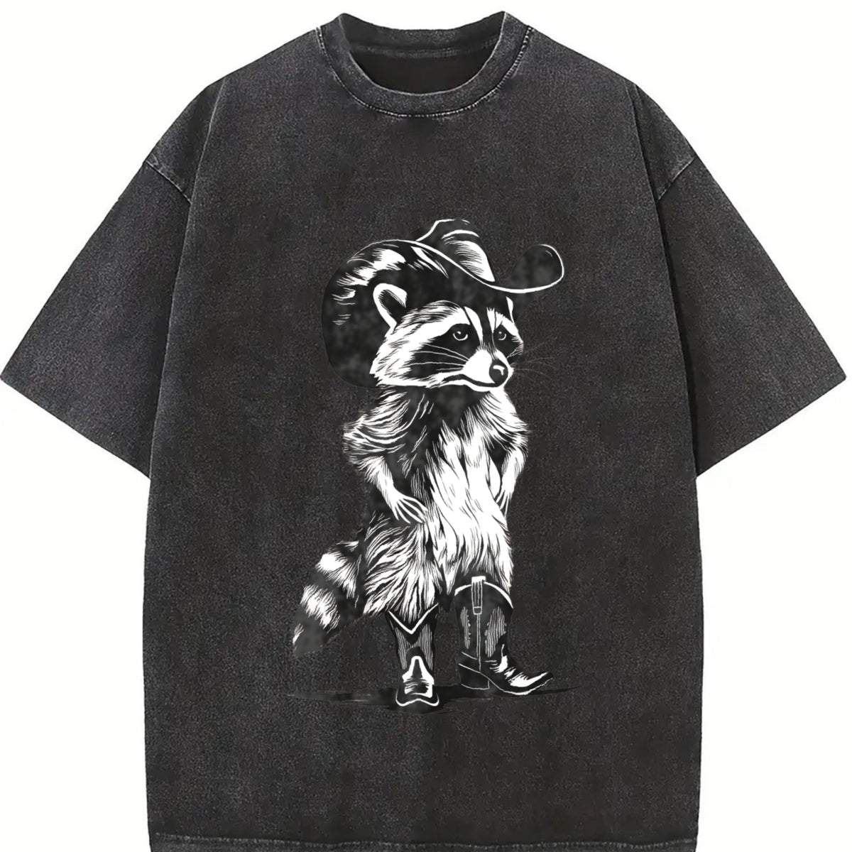 Western Raccoon Tshirt, Retro Cowboy Racoon Graphic Tee, Cute Oversized Tshirt, Funny Raccoon Meme T-Shirt, Retro Funny Shirt, Top Womenswear Summer