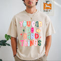 You Can Do Hard Things Teacher Vintage Washed T-Shirt - Beige