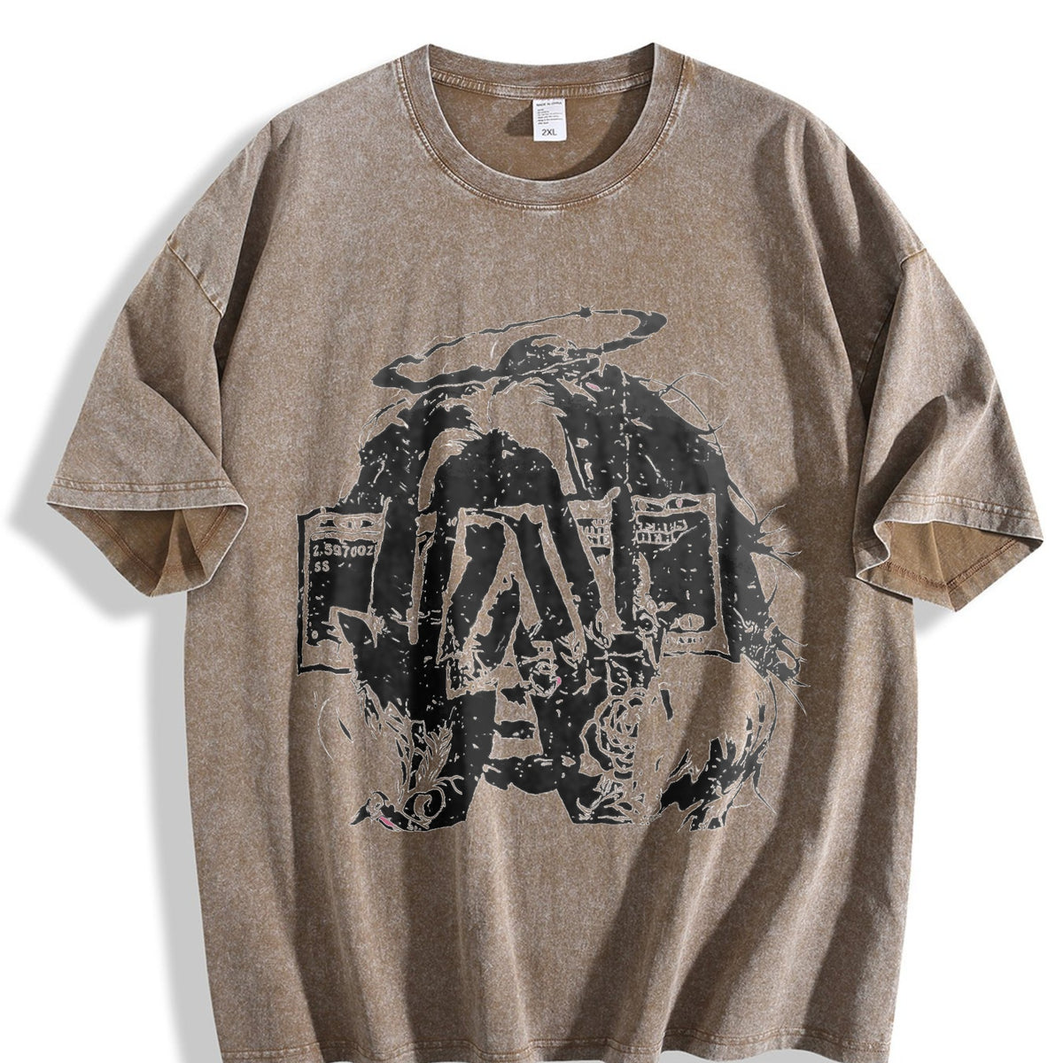 Money Angel Rose Vintage Washed T-Shirt - product view