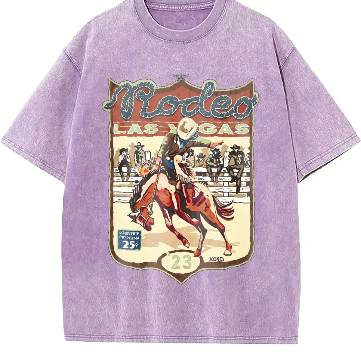 Las Vegas Rodeo Cowboy Vintage Washed T-Shirt - product view