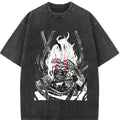 Shota Aizawa My Hero Academia Anime Double Printed Vintage Washed Tee Unisex Oversize Anime Manga Washed Heavyweight Cotton T-shirt boyfriend  tees