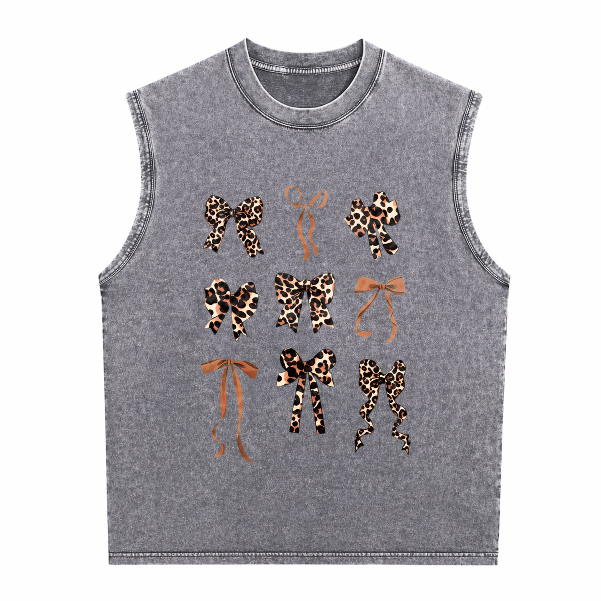 Leopard Material Summer Plus Black Floral Light Floral Men's Washed Tank Top - product view