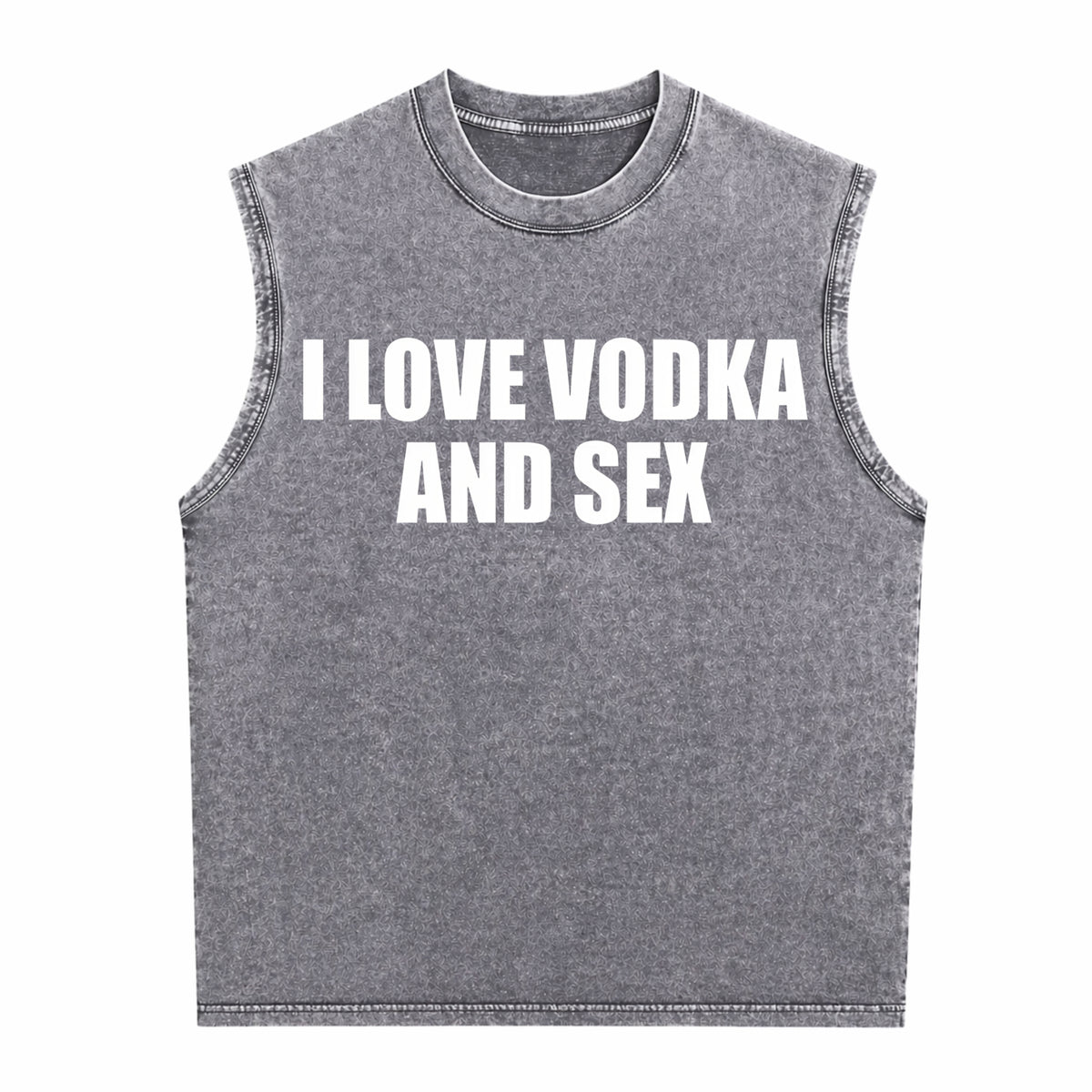 I Love Vodka And Sex Y2K Iconic Funny Meme Club Party Men's Washed Tank Top - product view