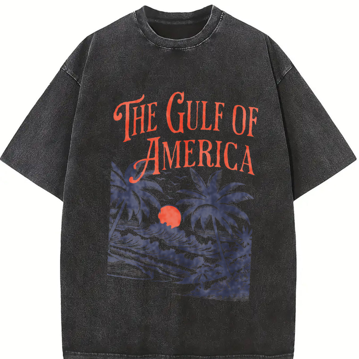 Women's The Gulf Of America Print Round Neck Tee, Casual Short Sleeve Crew Neck T-shirt for Summer, Fashion Women's Top for Daily Wear, Streetwear, Casual Loose Tee